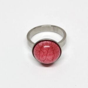 Anillo acero quirúrgico 316 con piedra roja