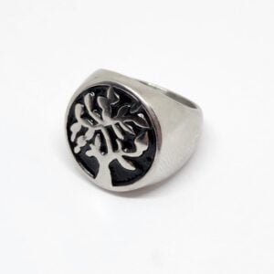 Anillo acero quirúrgico 316 esmaltado árbol de la vida