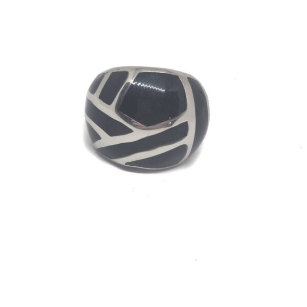 Anillo acero quirúrgico 316 esmaltado negro