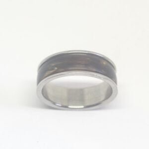 Anillo acero quirúrgico 316 marmolado marrón