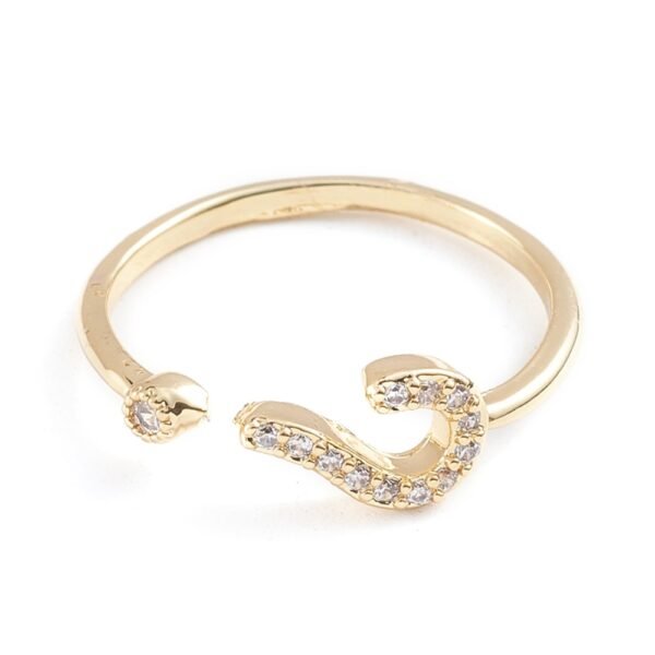 Anillo ajustable signo de interrogación laminado oro 18k/goldfilled microcircones