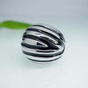 Anillo esmaltado acero quirúrgico 316 rayas negras