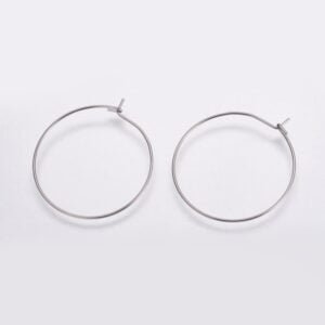Argollas plateadas de acero quirúrgico 316 para aros precio por par