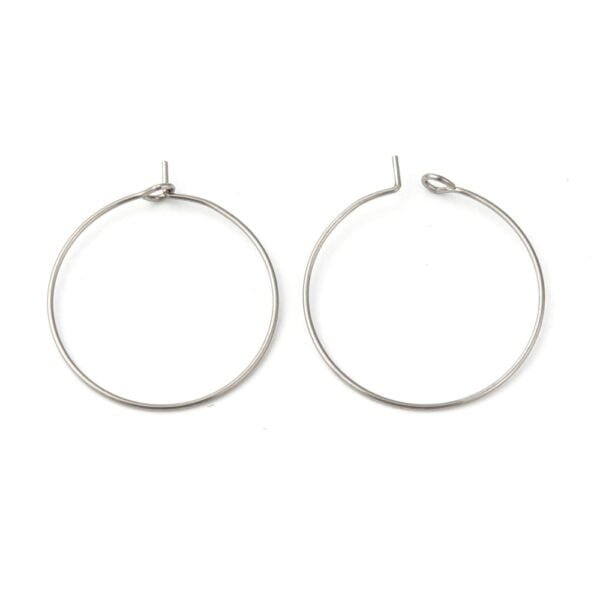 Argollas plateadas de acero quirúrgico 316 para aros precio por par - Imagen 2