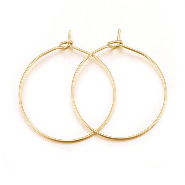 Par de argollas doradas de acero quirúrgico 316 para aros