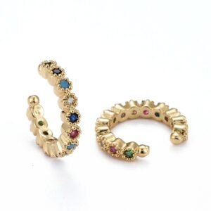 Arito cuff laminado oro 18k/goldfilled colorido con microcircones