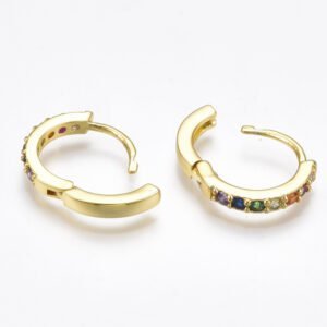 Aritos dorados argollas goldfilled laminado oro real 18k microcircones colores