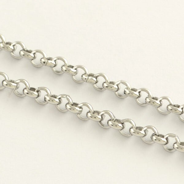 Cadena rolo de acero inoxidable 304, eslabón 2,5x0,8mm