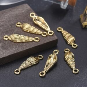Dije caracol de doble unión laminado en oro 18k/goldfilled