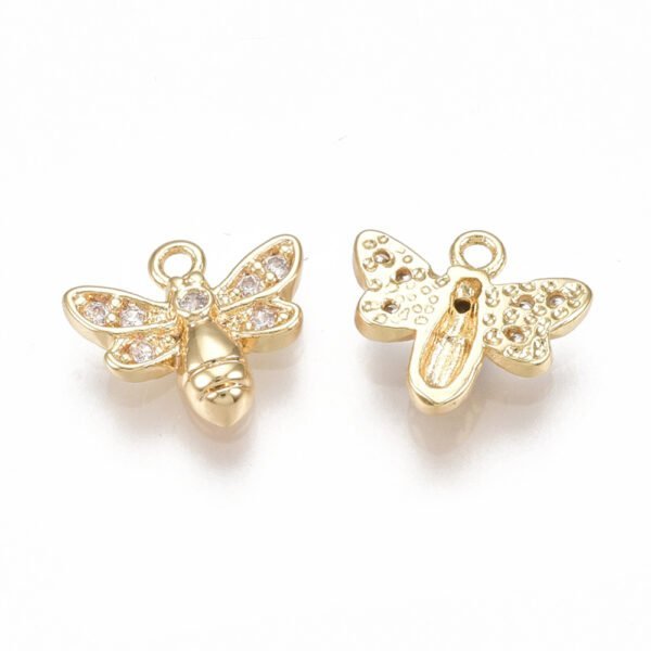 Colgante abeja laminado oro 18k/goldfilled microcircones