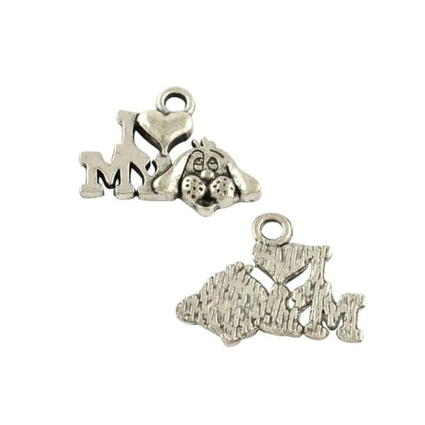 Colgante para dije "I love my dog" (Pack por 10 unidades)