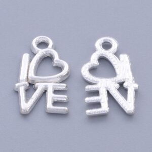 Colgantes para dijes con frase Love (Pack x 20u.)