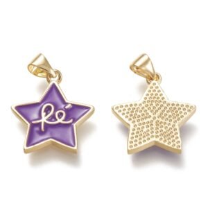 Dije colgante Fe laminado oro 18k/goldfilled color violeta