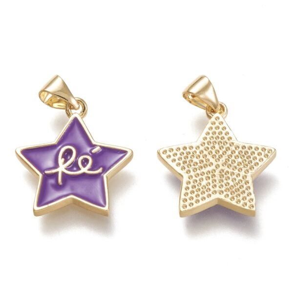 Dije colgante Fe laminado oro 18k/goldfilled color violeta