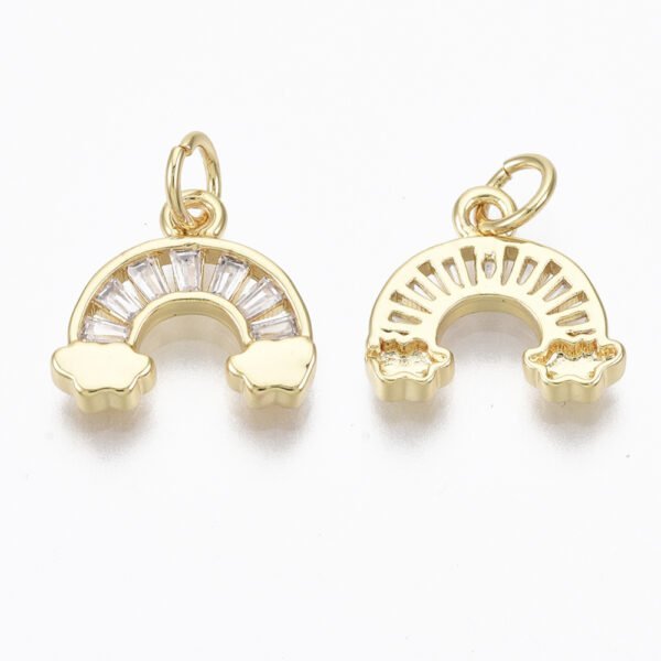 Dije colgante arcoiris dorado laminado oro 18k/goldfilled con microcircones