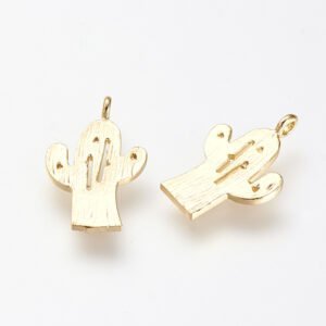 Dije colgante cactus laminado oro 18k/goldfilled