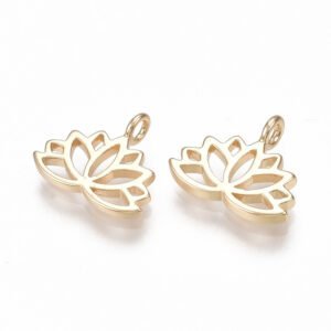Dije colgante flor de loto laminado oro 18k/goldfilled