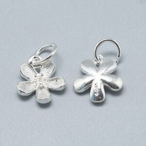 Dije colgante flor plata 925 tallada