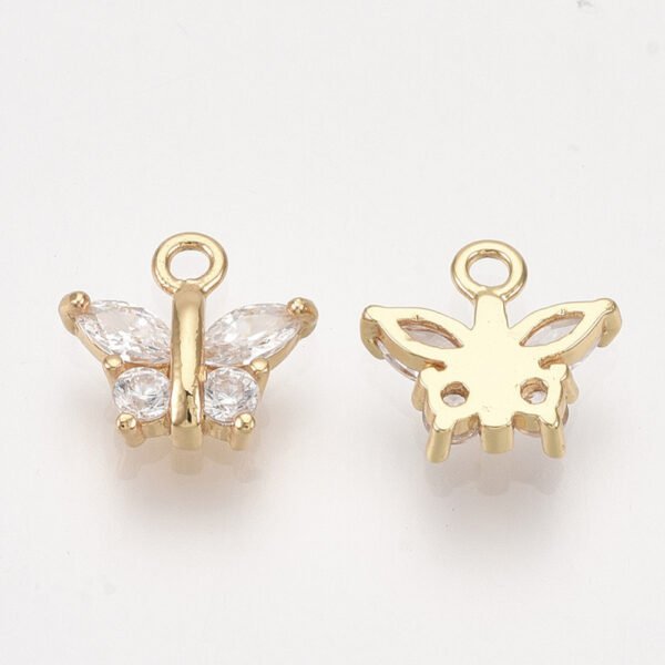 Dije colgante mariposa laminado oro 18k/goldfilled microcircones