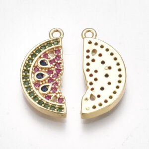 Colgante sandía laminado oro 18k/goldfilled con microcircones