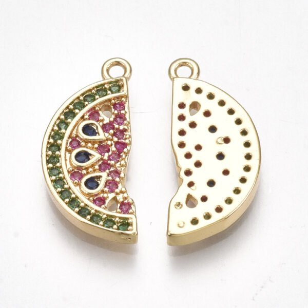 Colgante sandía laminado oro 18k/goldfilled con microcircones