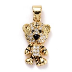 Dije colgante tigre laminado oro 18k/goldfilled con microcircones