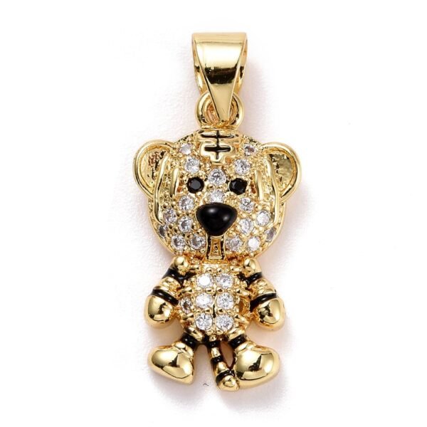 Dije colgante tigre laminado oro 18k/goldfilled con microcircones
