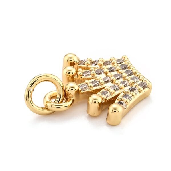 Dije corona laminado oro 18k kilates goldfilled zirconias - Imagen 2