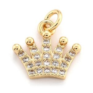 Dije corona laminado oro 18k kilates goldfilled zirconias
