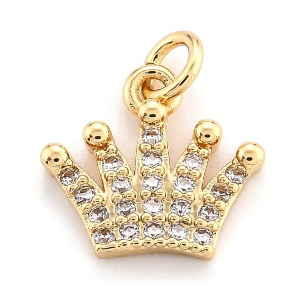 Dije corona laminado oro 18k kilates goldfilled zirconias