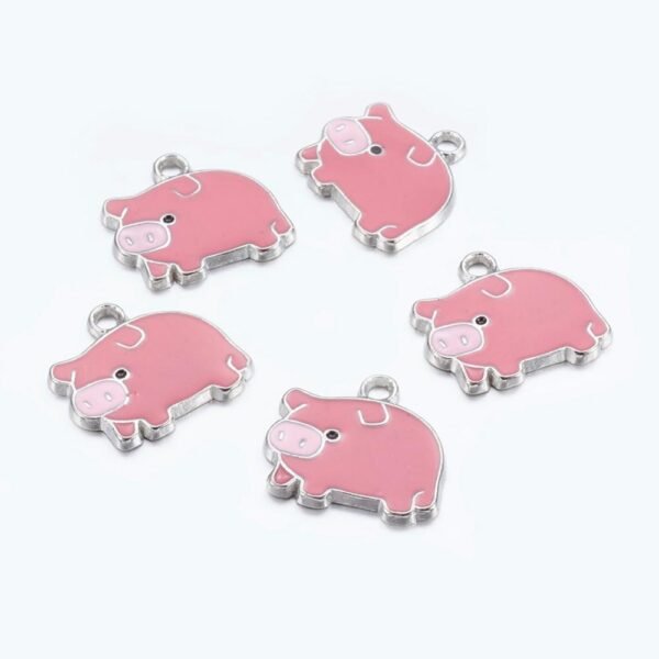 Dije esmaltado de cerdito 19x18mm