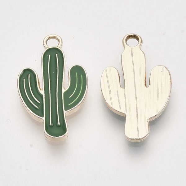 Dije de cactus dorado esmaltado - Imagen 2
