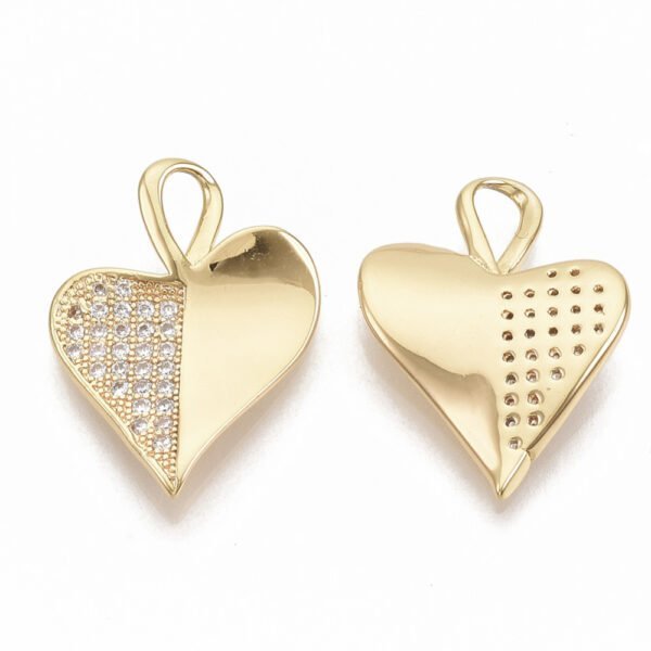 Dije de corazón enchapado en oro real de 18 kilates/goldfilled con microcircones