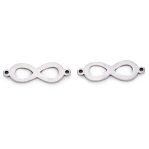DIJE DE DOBLE UNIÓN CONECTOR INFINITO ACERO