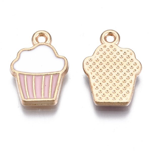 Dije de pastelito dorado esmaltado por 2 unidades - Imagen 2