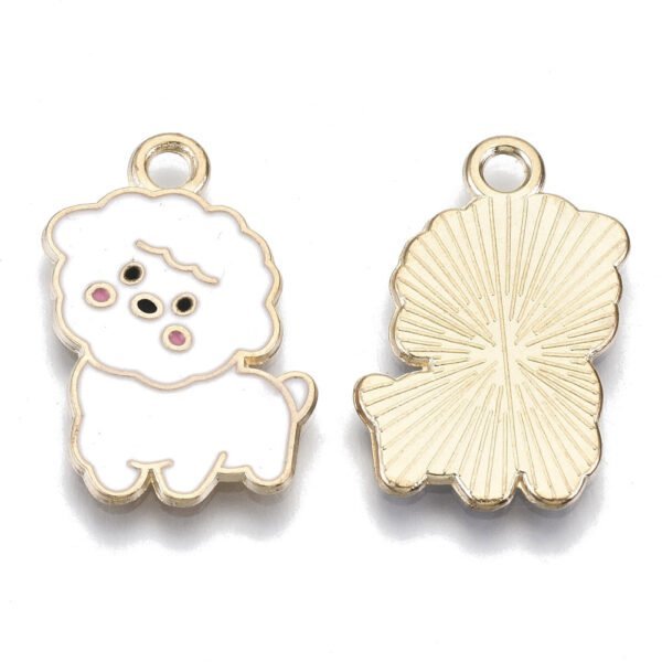Dije de perrito dorado esmaltado - Imagen 2