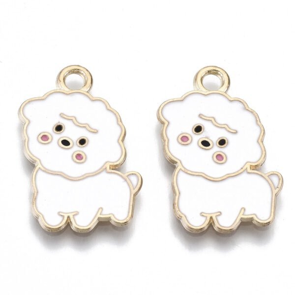 Dije de perrito dorado esmaltado