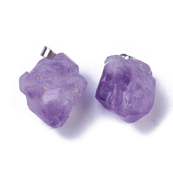 Dije de piedra natural amatista en bruto - Imagen 2