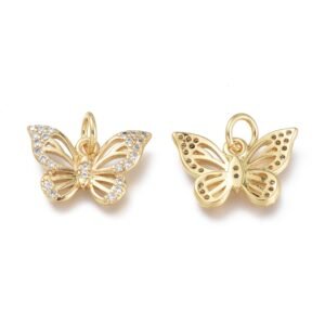Dije mariposa laminado oro 18k kilates goldfilled microcircones