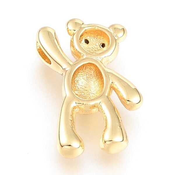 Dije de oso con zircones negros enchapado en oro 18k/goldfilled - Imagen 2