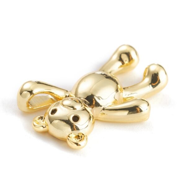 Dije de oso con zircones negros enchapado en oro 18k/goldfilled