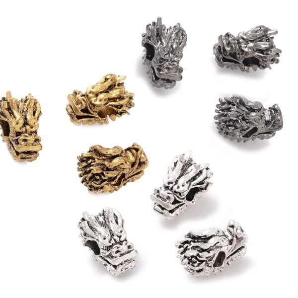 Dije pasante dragon chino (dorado, gris, gris oscuro)