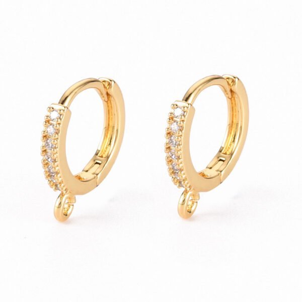 Par de ganchos brisura dorados argollas para aros laminados oro 18k kilates goldfilled