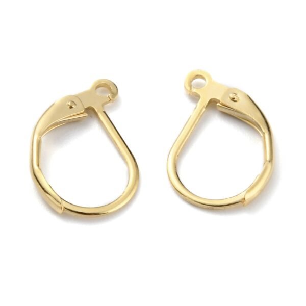 Ganchos brisura dorados para aros laminados oro 24k/golfilled (precio por par)