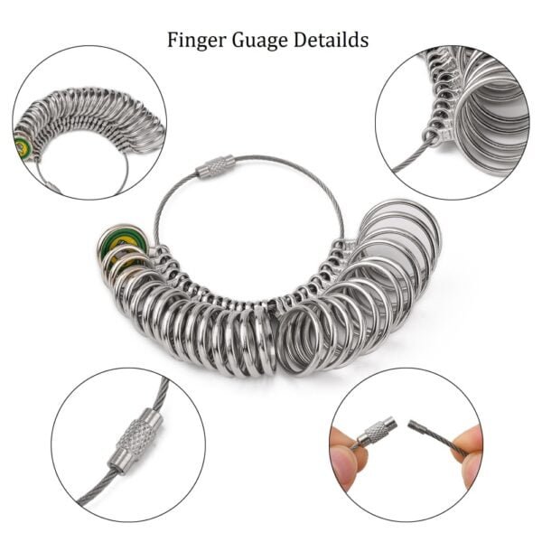 Juego de mandril para medir anillos + 28 medidores - Imagen 3