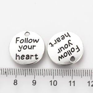Medalla para dije colgante "Follow your heart"