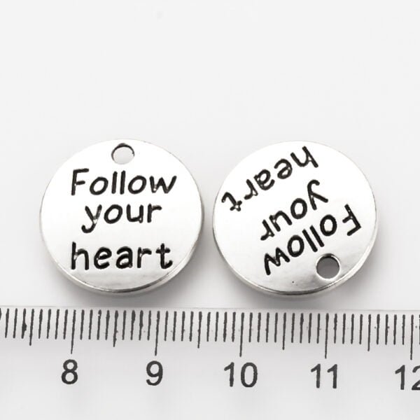 Medalla para dije colgante "Follow your heart"
