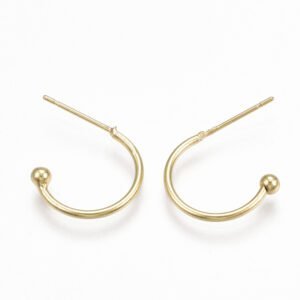 Par de aros laminados oro 18k/goldfilled media argolla