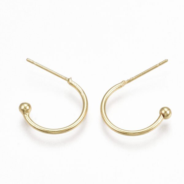 Par de aros laminados oro 18k/goldfilled media argolla