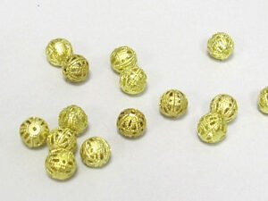 Separadores bolitas de filigrana doradas (Pack x 10u.)